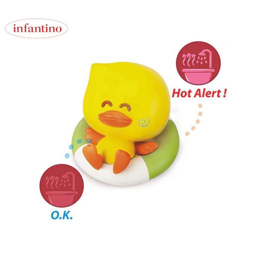 جهاز اختبار درجة الحرارة ورذاذ الماء من Infantino Bath Duck