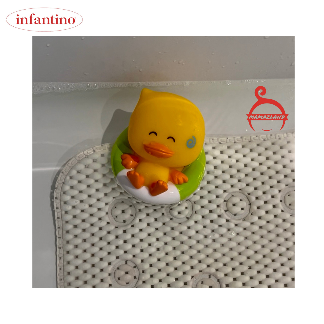 جهاز اختبار درجة الحرارة ورذاذ الماء من Infantino Bath Duck