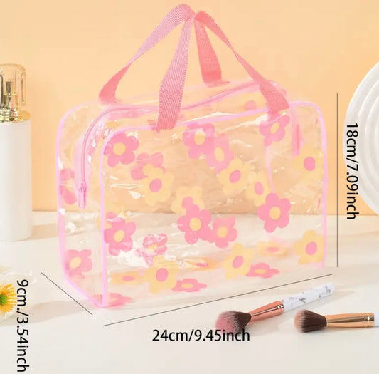 Transparent Floral Pouch