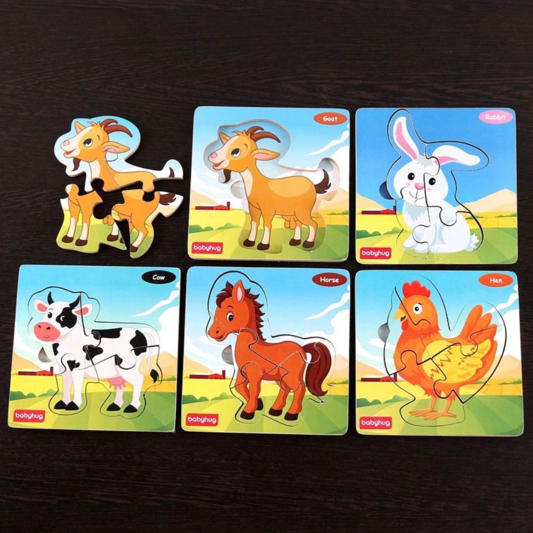 Set of 5 Wooden Puzzles
