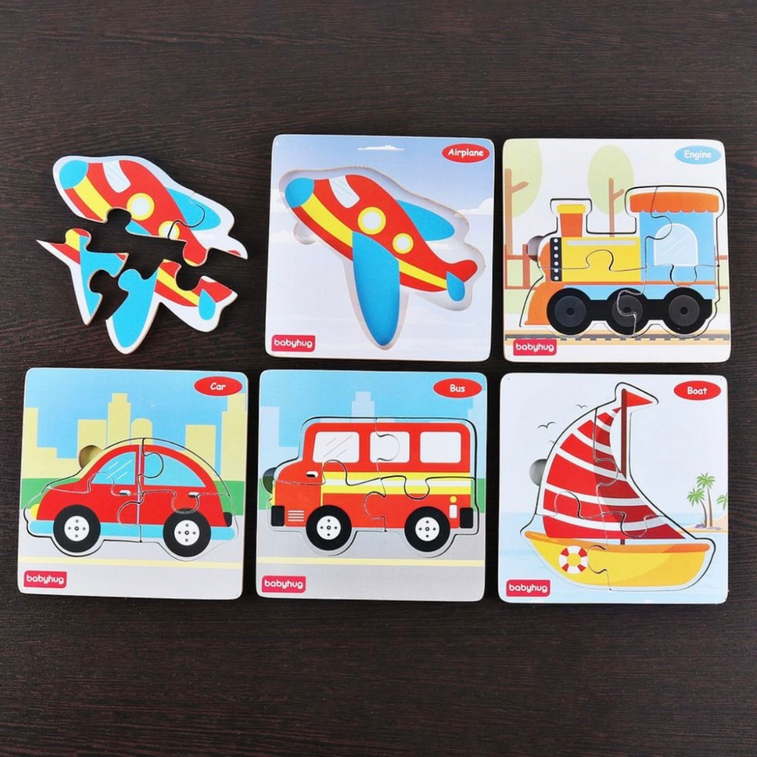 Set of 5 Wooden Puzzles