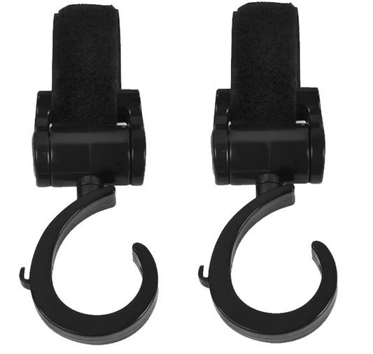 خطافات عربة الأطفال شديدة التحمل - عبوة من قطعتين