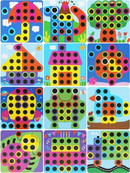 Button Art Color Matching Mosaic Pegboard