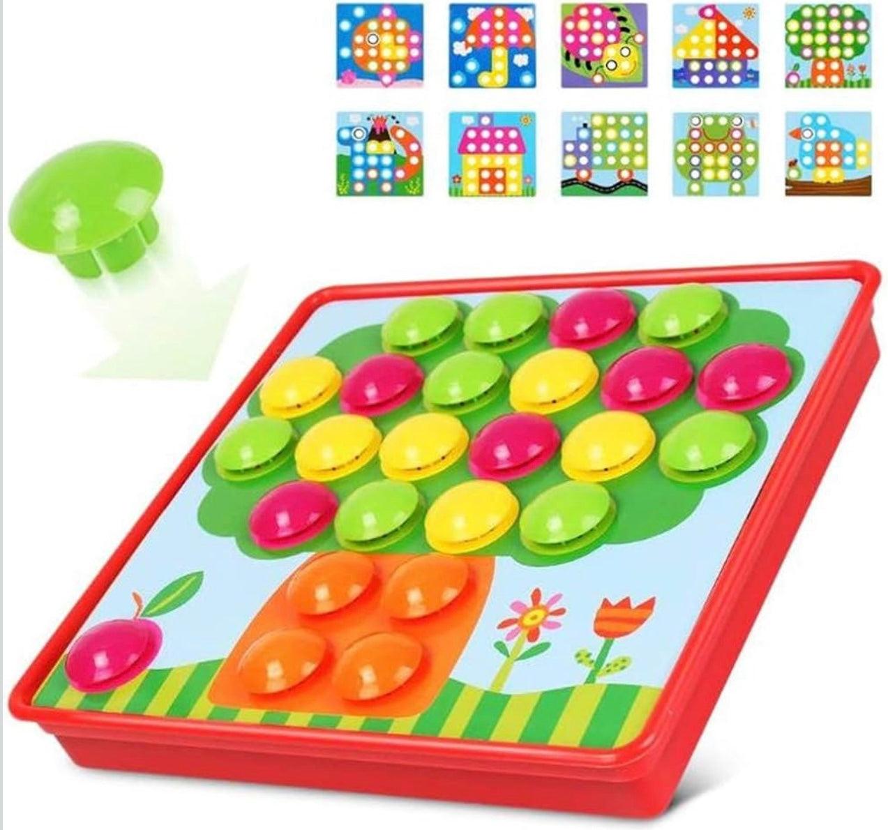 Button Art Color Matching Mosaic Pegboard