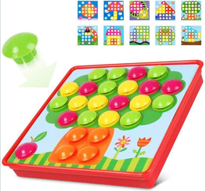 Button Art Color Matching Mosaic Pegboard