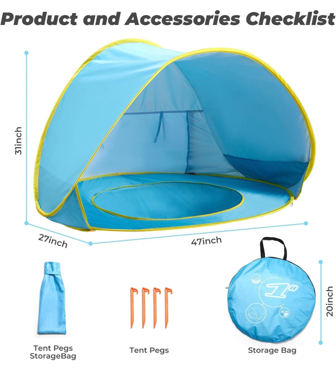 Pop-Up Tent with mini pool