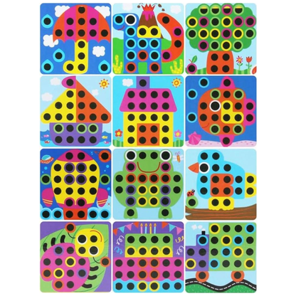 Button Art Color Matching Mosaic Pegboard