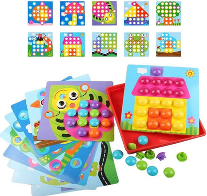 Button Art Color Matching Mosaic Pegboard