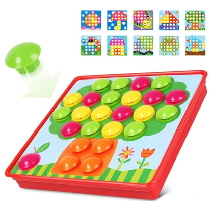 Button Art Color Matching Mosaic Pegboard