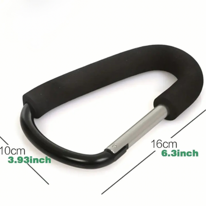 Heavy duty carabiner hook for stroller
Carabiner hook for diaper bag and accessories
Stroller hook with sponge grip 13cm
Large carabiner hook 16cm heavy duty
Multi use carabiner hook for bags