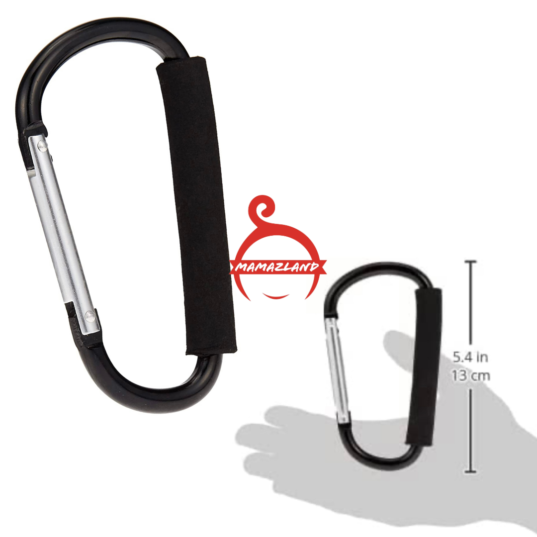Heavy duty carabiner hook for stroller
Carabiner hook for diaper bag and accessories
Stroller hook with sponge grip 13cm
Large carabiner hook 16cm heavy duty
Multi use carabiner hook for bags