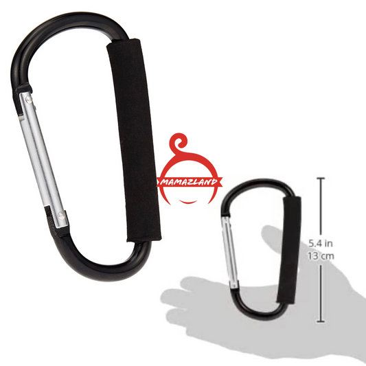 Heavy duty carabiner hook for stroller
Carabiner hook for diaper bag and accessories
Stroller hook with sponge grip 13cm
Large carabiner hook 16cm heavy duty
Multi use carabiner hook for bags